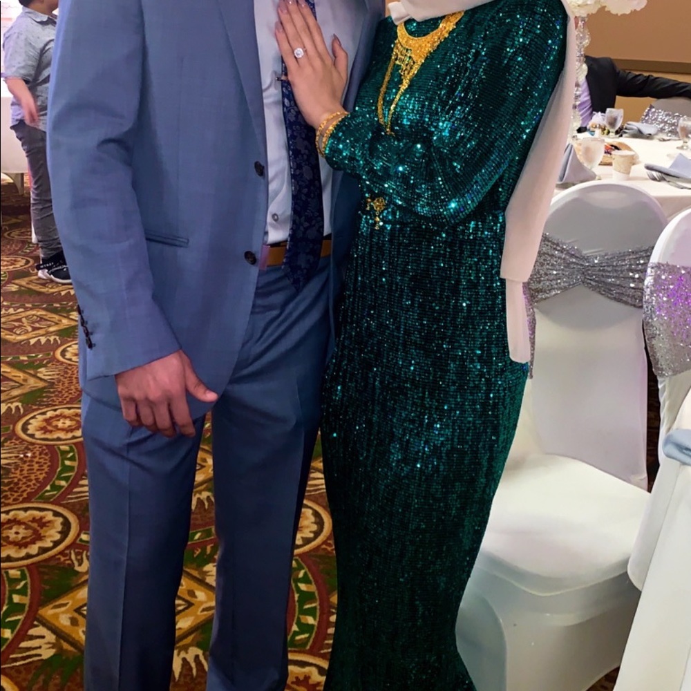 long sleeve sequence gown